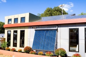 Solar panel house siding that helps improve a home's efficiency and cut down energy bills.