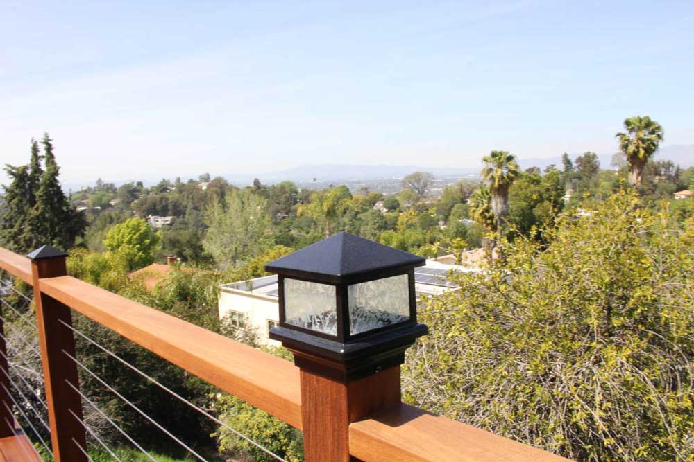 The beautiful panoramic view from a newly remodeled deck at a home in Studio City, CA, completed by Los Angeles design-build firm A-List Builders.