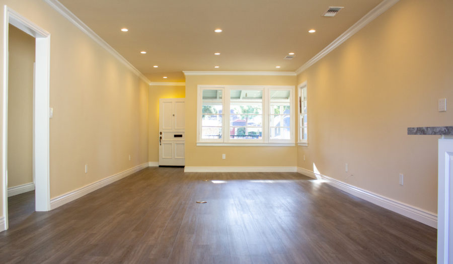Complete home remodeling with new lighting, flooring and paint in Burbank, CA by A-List Builders.