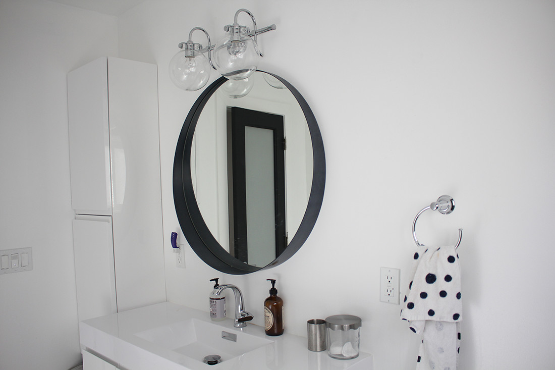 A dalmatian themed bathroom vanity, part of a home remodel in Encino, CA by Los Angeles design-build firm A-List Builders, serving all of Los Angeles.