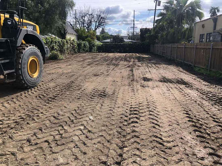 A property lot in Sherman Oaks after demolition of a vintage property for a new home construction by A-List Builders