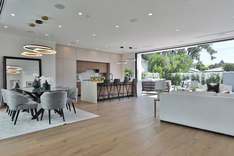 View of great room in complete home construction by A-List Builders in Sherman Oaks