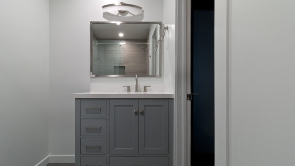 Sleek Grey and White Bathroom Remodel in West Hollywood, CA