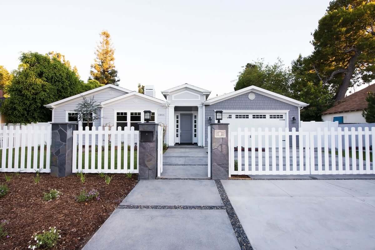 A front view of a fully remodeled home in the Los Angeles area by upscale design-build firm A-List Builders. Let us tackle your upcoming home project!