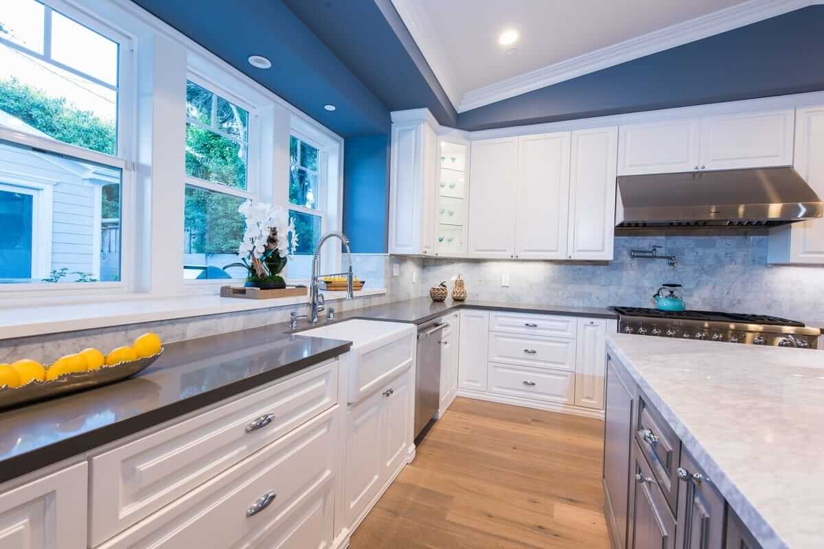 Elegant cabinets and countertops, part of a kitchen remodel in Los Angeles, California by Los Angeles design-build firm A-List Builders.