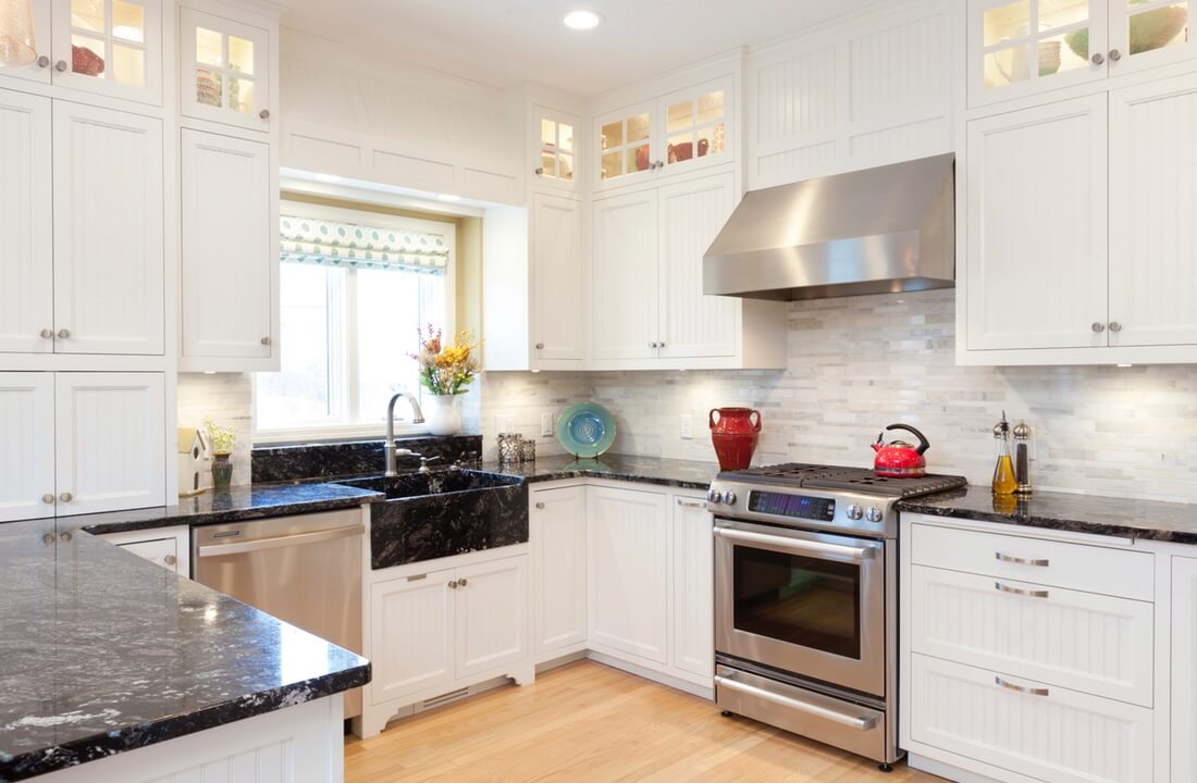 A luxury polished stone sink basin, part of a kitchen remodel in Los Angeles, California by design-build firm A-List Builders, serving the Los Angeles area.