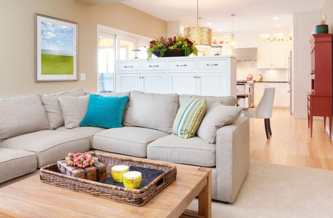 The back of a dining banquette, featuring drawers and cabinets, part of a kitchen remodel in Los Angeles, California by design-build firm A-List Builders.