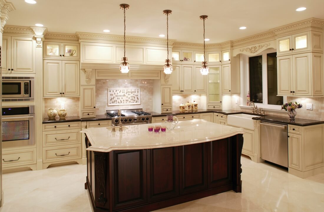 Elegant materials and lighting bring this kitchen remodel in Los Angeles, California to life. Get your home remodel done by design-build firm A-List Builders.